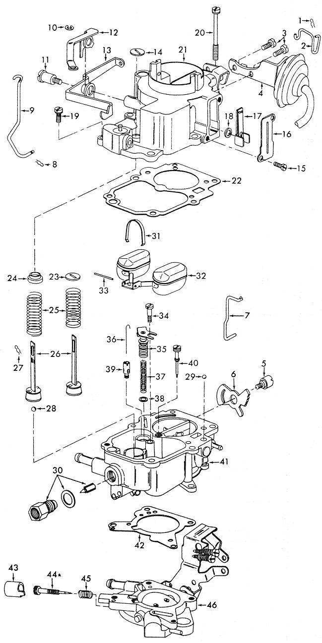 Carter BBS Carburetor Exploded View